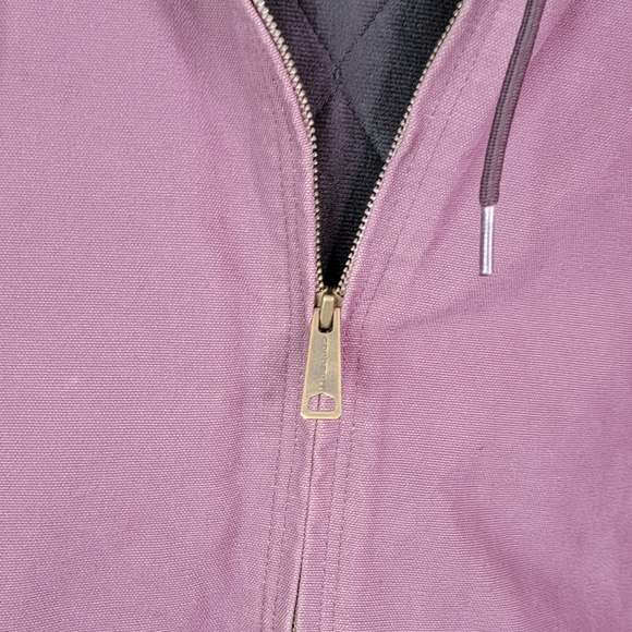 Carhartt Plum Purple Heavy Canvas Workwear Hooded Coat Work Jacket XL 16-18 - Picture 5 of 12